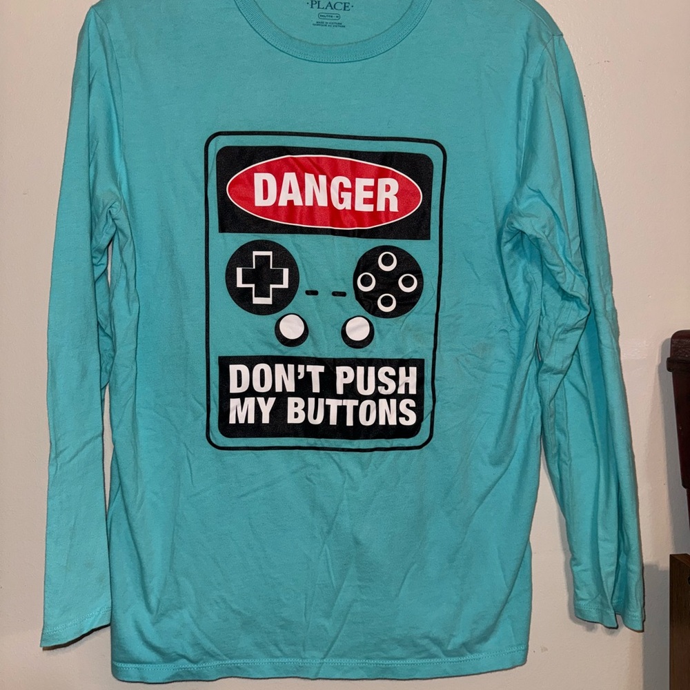 Blue Graphic Long Sleeve Shirt